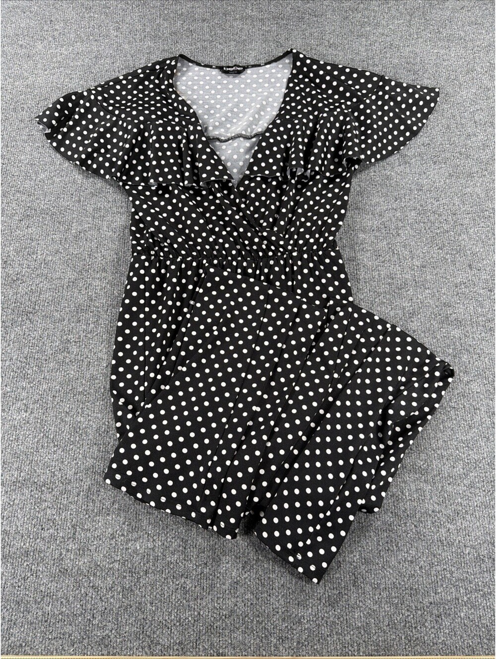 Bebe Black and White Polka Dot Jumpsuit- Women's Size 4